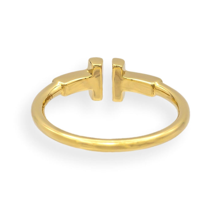 Tiffany & Co. 18K Yellow Gold T Wire Ring Size 6.5 with receipt