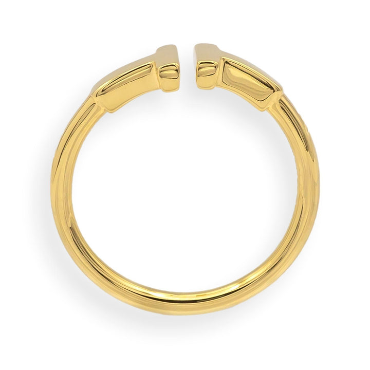 Tiffany & Co. 18K Yellow Gold T Wire Ring Size 6.5 with receipt
