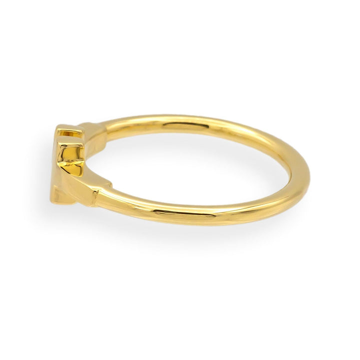 Tiffany & Co. 18K Yellow Gold T Wire Ring Size 6.5 with receipt
