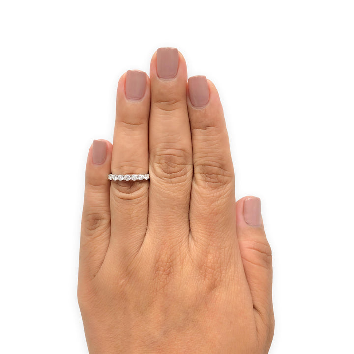 Tiffany & Co. Platinum 7 Stone Forever Half Circle Diamond Band Ring .57ct TW