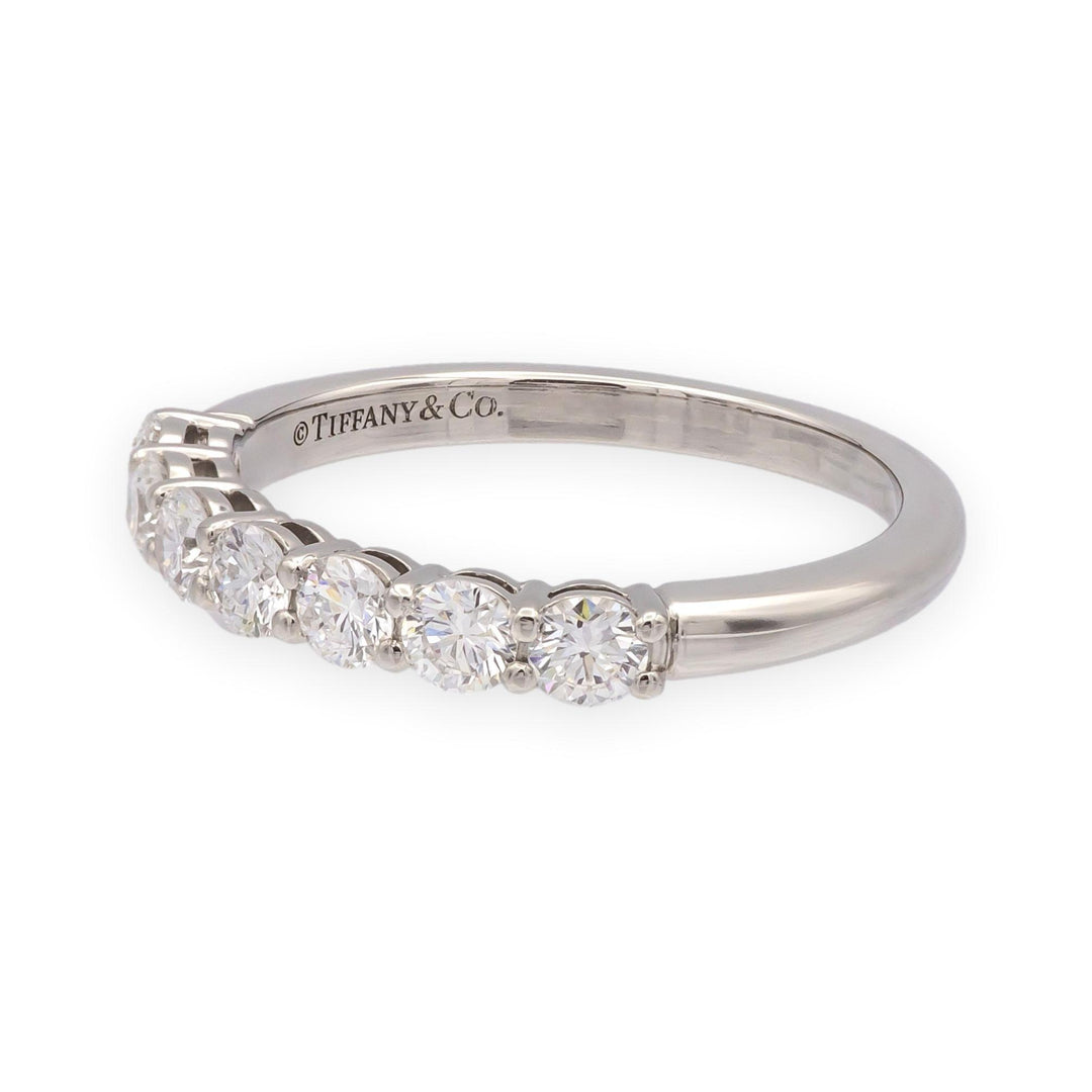 Tiffany & Co. Platinum 7 Stone Forever Half Circle Diamond Band Ring .57ct TW