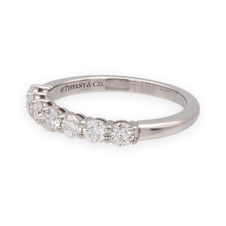 Tiffany & Co. Platinum 7 Stone Forever Half Circle Diamond Band Ring .57ct TW