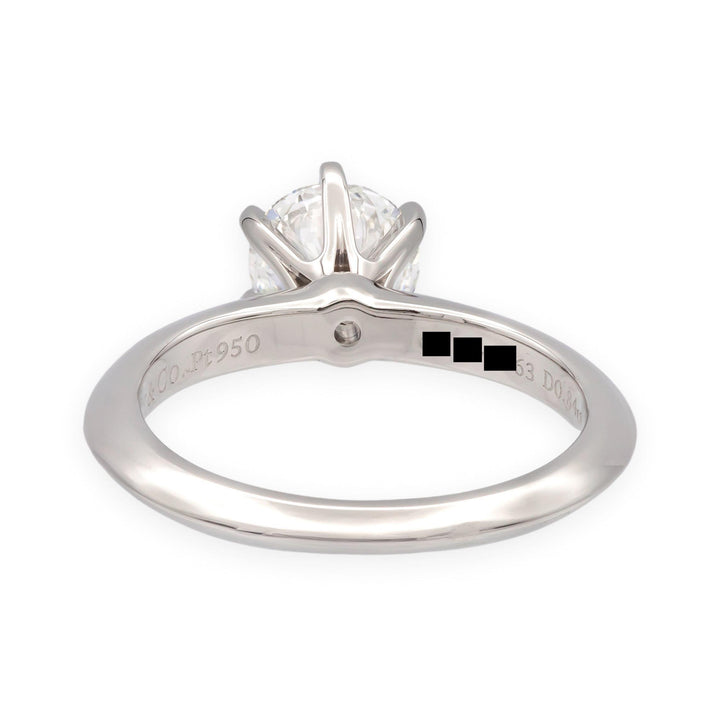 Tiffany & Co. Platinum .84 ct F VS1 Round Diamond Solitaire Engagement Ring