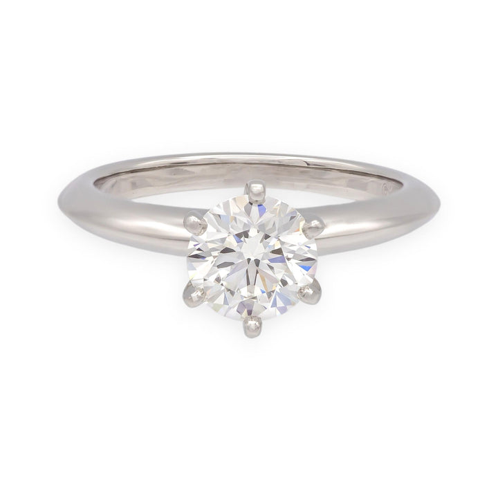 Tiffany & Co. Platinum .84 ct F VS1 Round Diamond Solitaire Engagement Ring