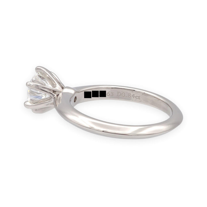 Tiffany & Co. Platinum .84 ct F VS1 Round Diamond Solitaire Engagement Ring