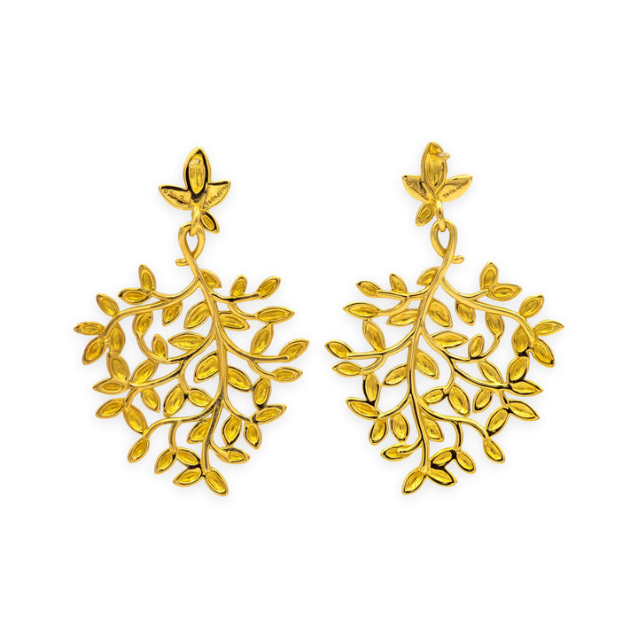 Tiffany & Co. Paloma Picasso 18K Yellow Gold Olive Leaf Large Drop Earrings