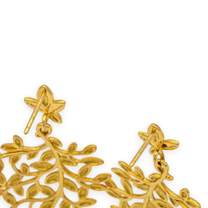 Tiffany & Co. Paloma Picasso 18K Yellow Gold Olive Leaf Large Drop Earrings