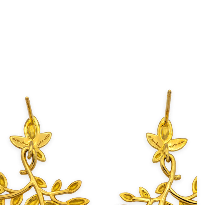 Tiffany & Co. Paloma Picasso 18K Yellow Gold Olive Leaf Large Drop Earrings