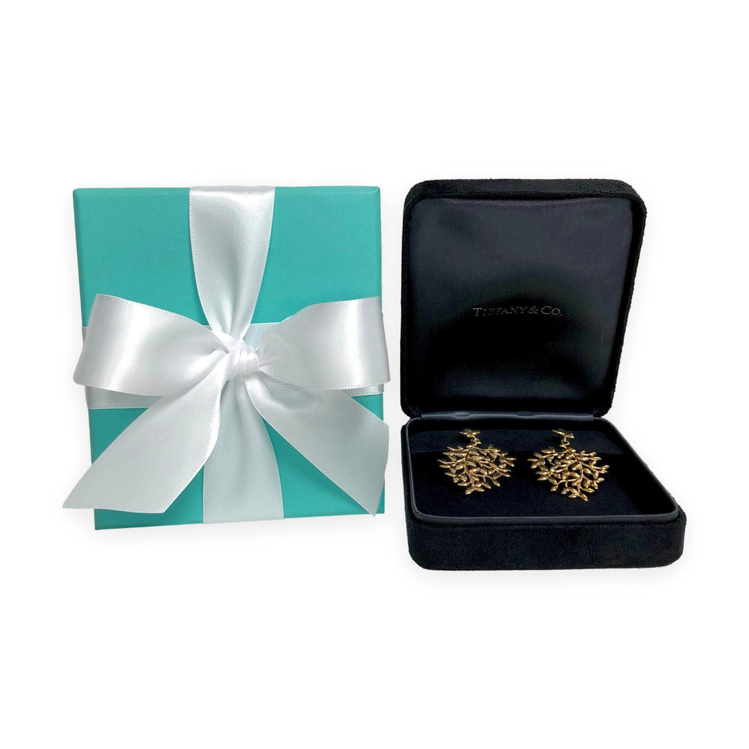 Tiffany & Co. Paloma Picasso 18K Yellow Gold Olive Leaf Large Drop Earrings