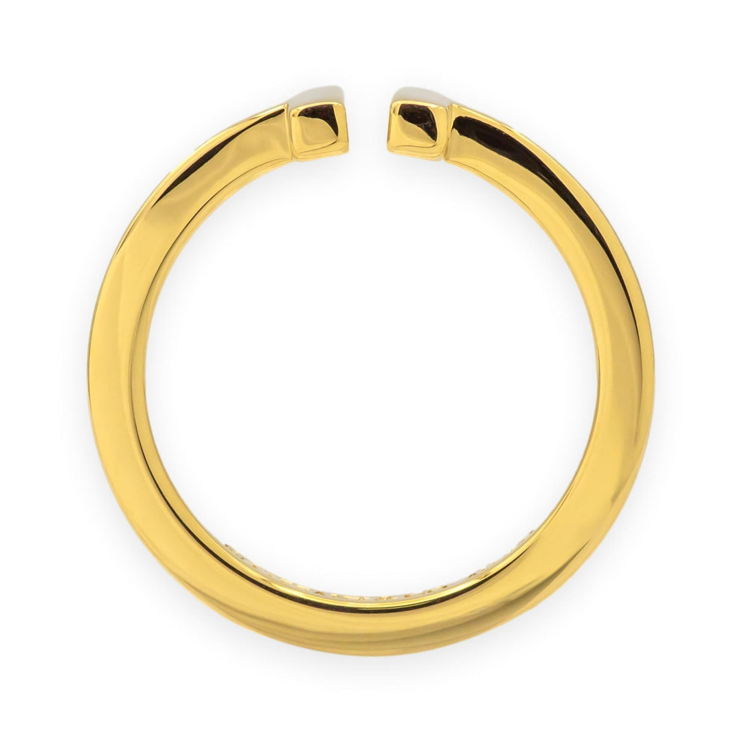 Tiffany & Co. 18K Yellow Gold Square T Ring Size 8.75, 2.5mm, Like New