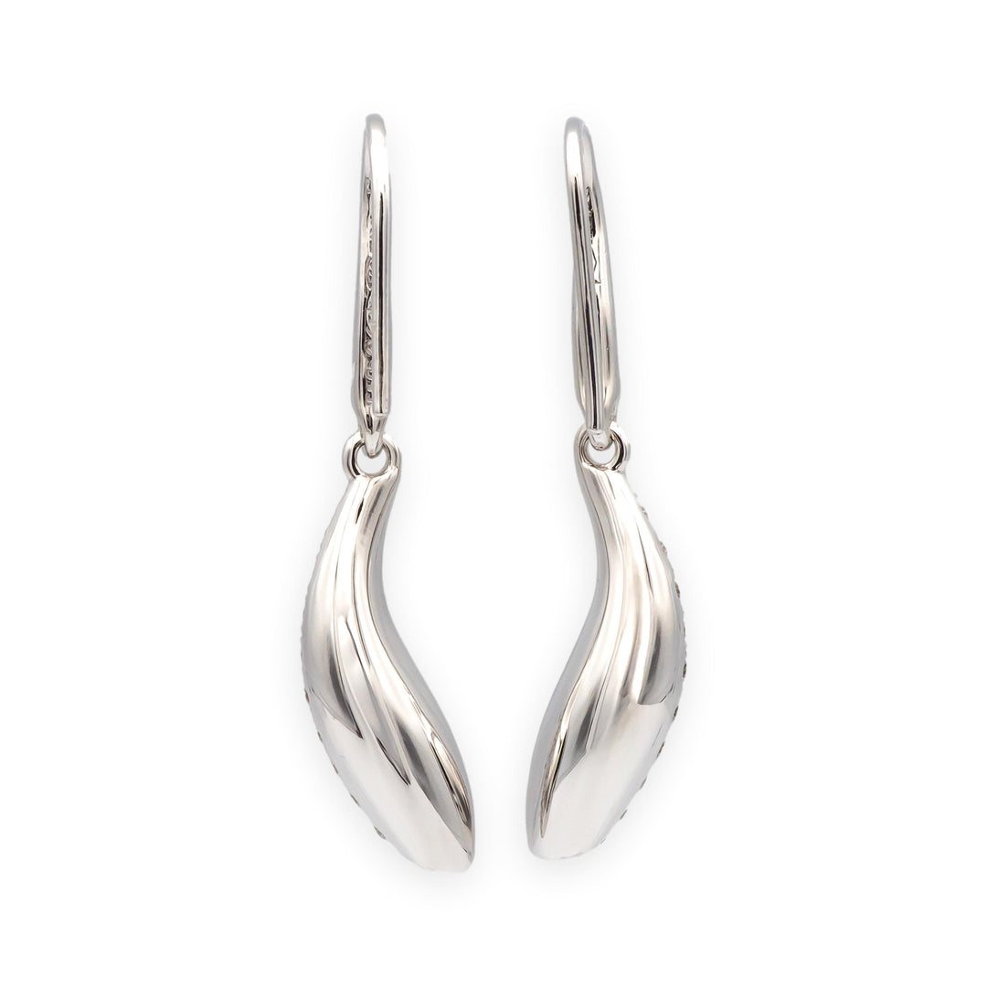 Tiffany & Co. Frank Gehry 18K White Gold Fish Diamond Pave Earrings