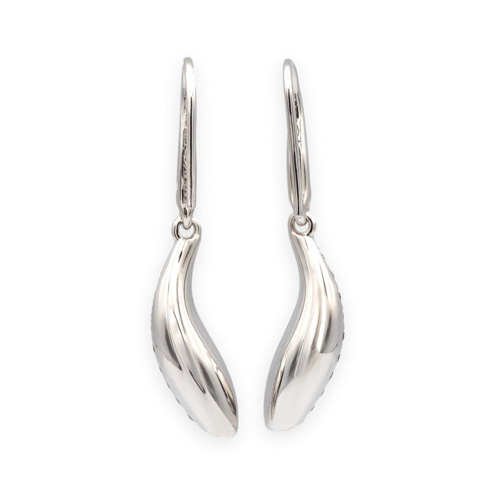 Tiffany & Co. Frank Gehry 18K White Gold Fish Diamond Pave Earrings