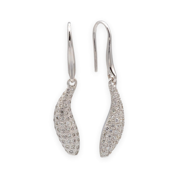 Tiffany & Co. Frank Gehry 18K White Gold Fish Diamond Pave Earrings
