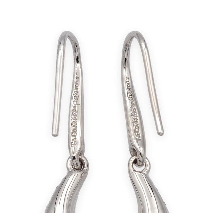 Tiffany & Co. Frank Gehry 18K White Gold Fish Diamond Pave Earrings