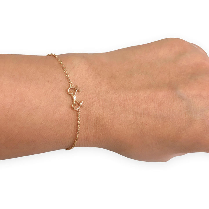 Tiffany & Co. Paloma Picasso 18K Rose Gold Double Loving Heart Bracelet 7"