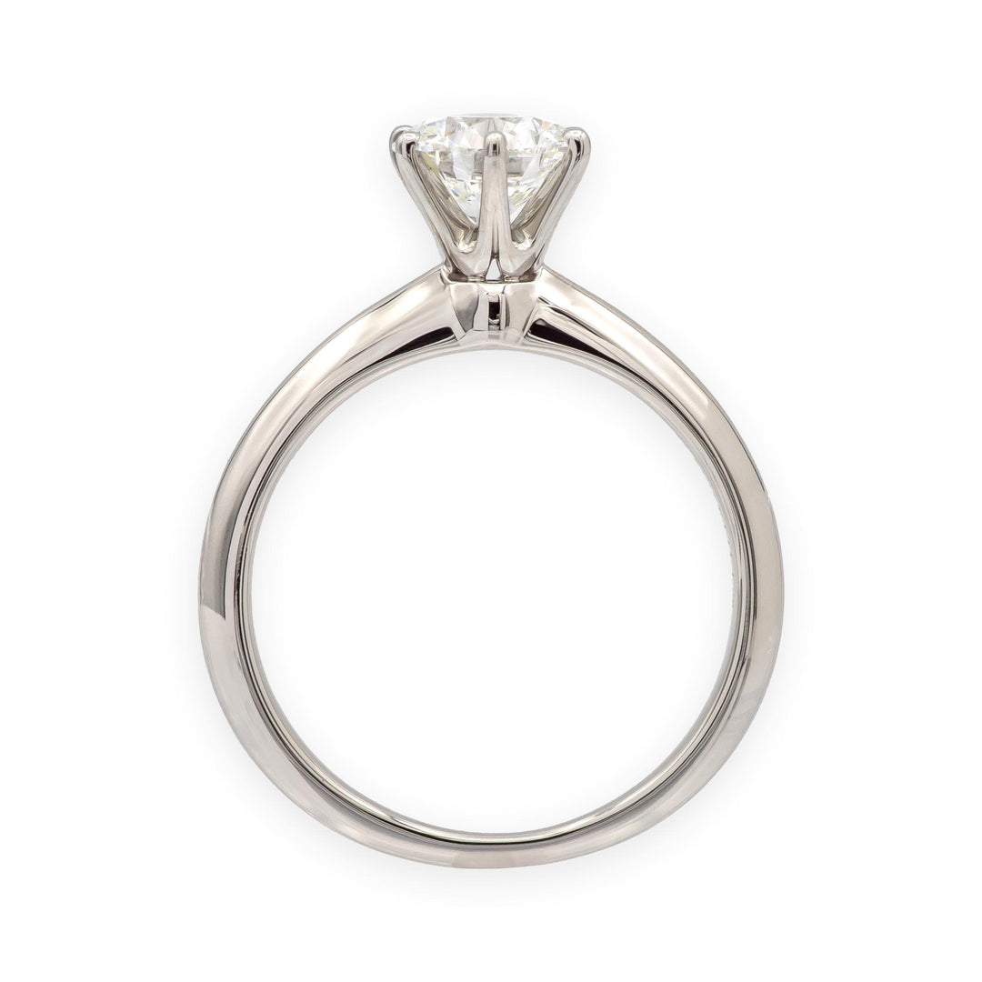 Tiffany & Co. Platinum .97 ct F VVS2 Round Diamond Solitaire Engagement Ring