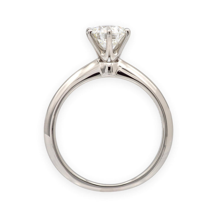 Tiffany & Co. Platinum .97 ct F VVS2 Round Diamond Solitaire Engagement Ring