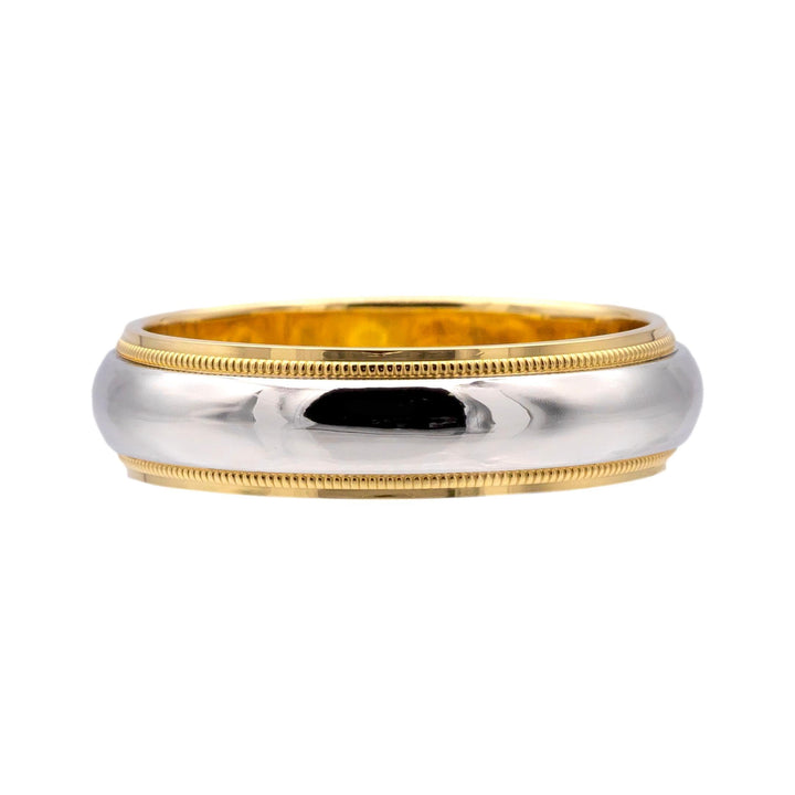 Tiffany & Co. Platinum 18K Together Double Millgrain 6mm Mens Band Ring Sz 11.75