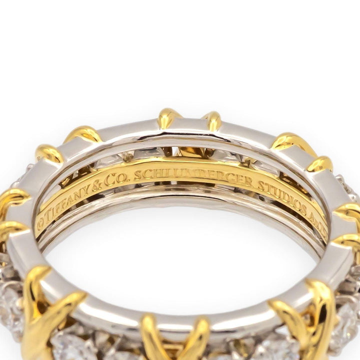 Tiffany & Co. Schlumberger 16-Stone Platinum & 18K Diamond Ring 1.14ct Size 5