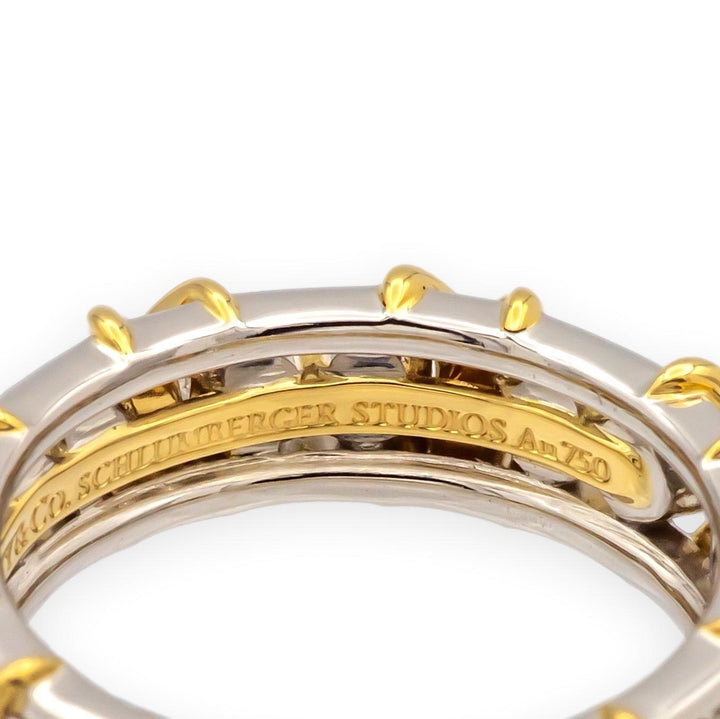 Tiffany & Co. Schlumberger 16-Stone Platinum & 18K Diamond Ring 1.14ct Size 5