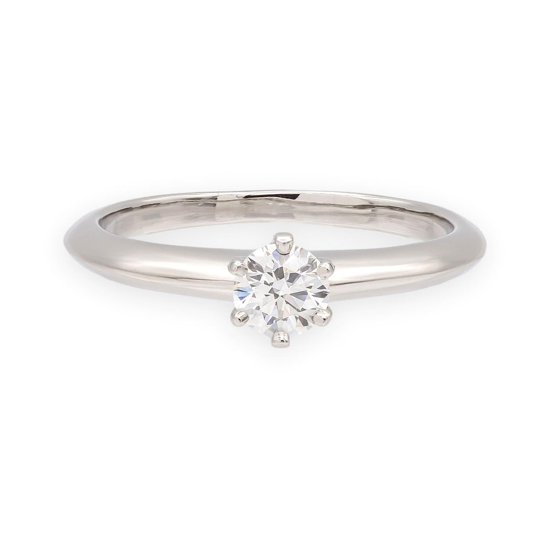 Vintage Tiffany & Co. Platinum .27 ct E VVS1 Diamond Solitaire Engagement Ring