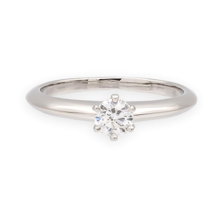 Vintage Tiffany & Co. Platinum .27 ct E VVS1 Diamond Solitaire Engagement Ring
