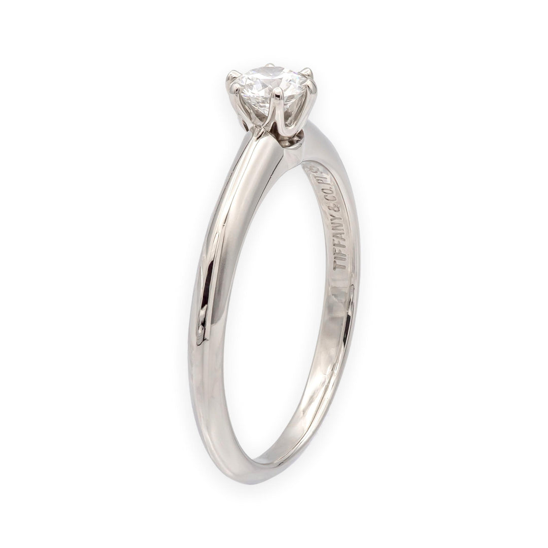 Vintage Tiffany & Co. Platinum .27 ct E VVS1 Diamond Solitaire Engagement Ring