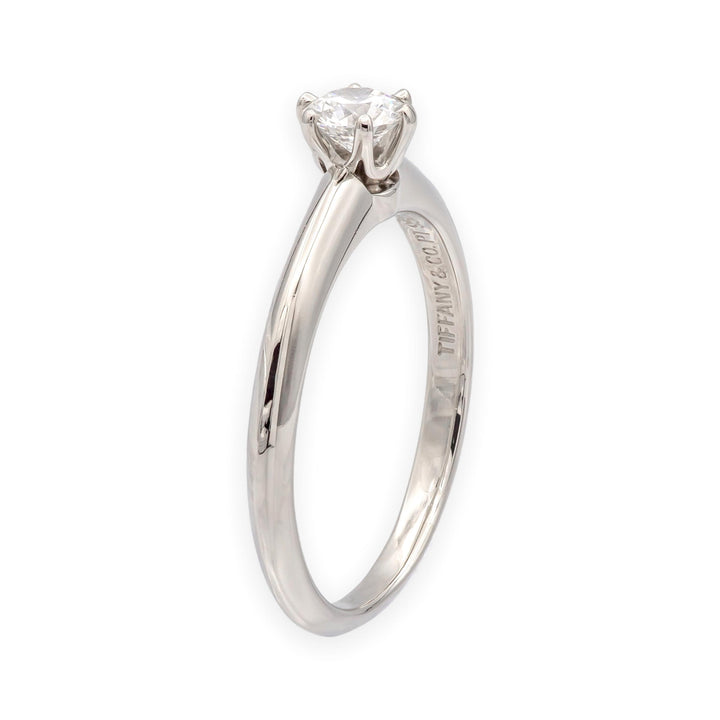 Vintage Tiffany & Co. Platinum .27 ct E VVS1 Diamond Solitaire Engagement Ring