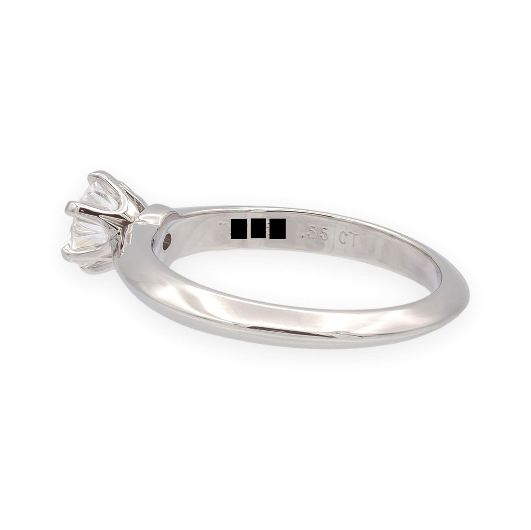 Vintage Tiffany & Co. Platinum .55ct D VS2 Diamond Solitaire Engagement Ring