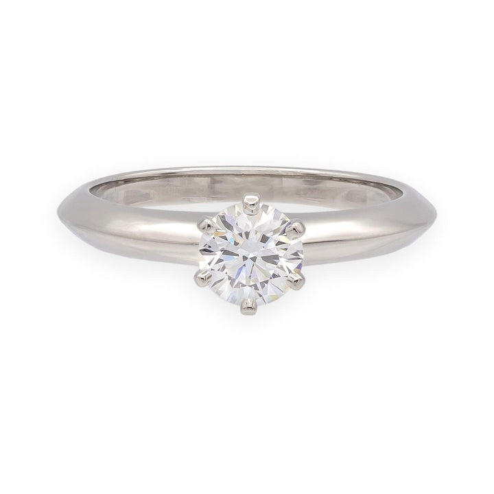 Vintage Tiffany & Co. Platinum .55ct D VS2 Diamond Solitaire Engagement Ring