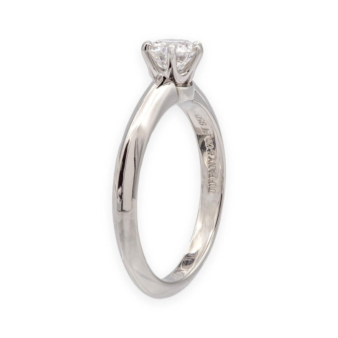 Vintage Tiffany & Co. Platinum .55ct D VS2 Diamond Solitaire Engagement Ring