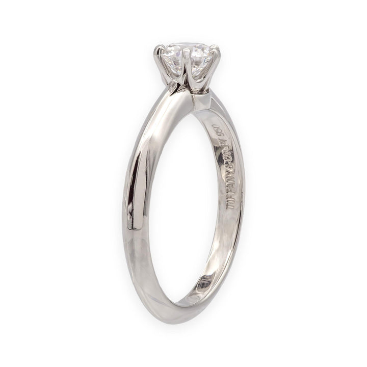 Vintage Tiffany & Co. Platinum .55ct D VS2 Diamond Solitaire Engagement Ring