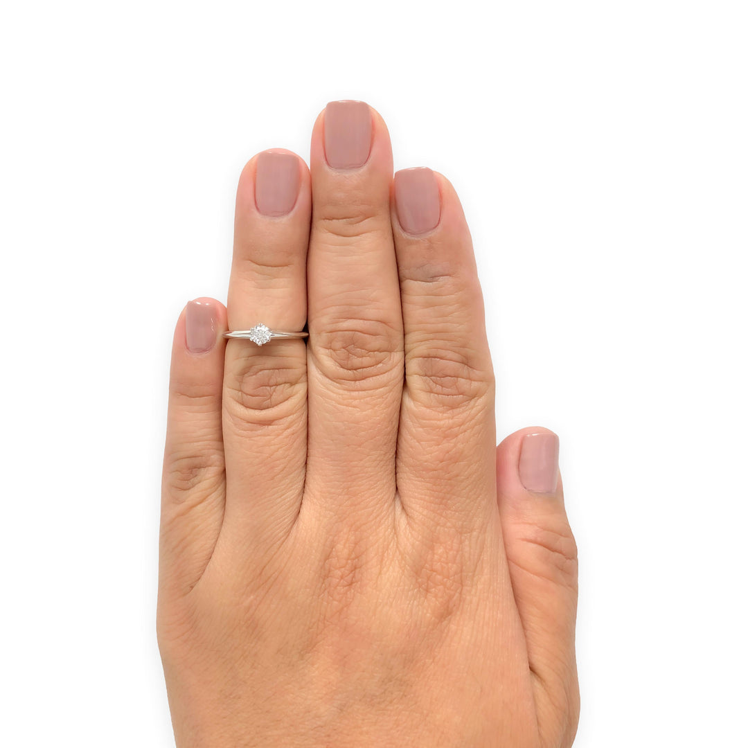 Tiffany & Co. Platinum .19 ct Diamond Solitaire Classic Engagement Ring