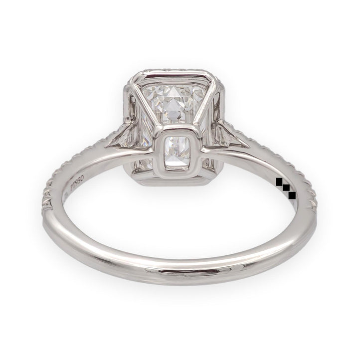 Tiffany & Co. Soleste 1.12 Ct Center Emerald Cut Halo Engagement Ring - F VVS2
