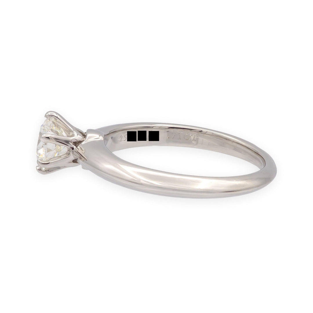 Tiffany & Co. Platinum .71 ct I VS2 Round Diamond Solitaire Engagement Ring