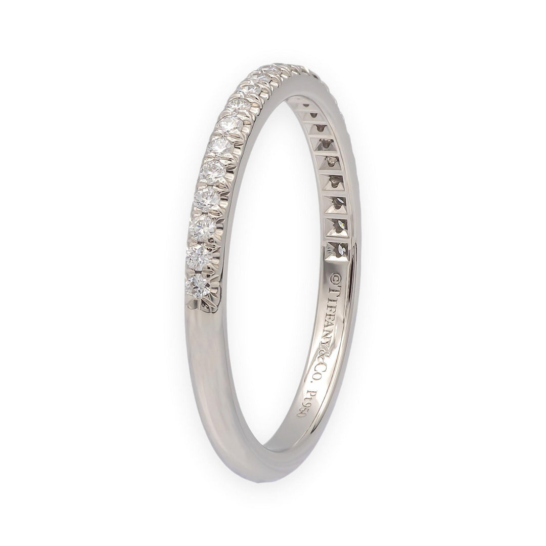Tiffany & Co. Platinum Soleste Half Circle Round Diamond Band Ring