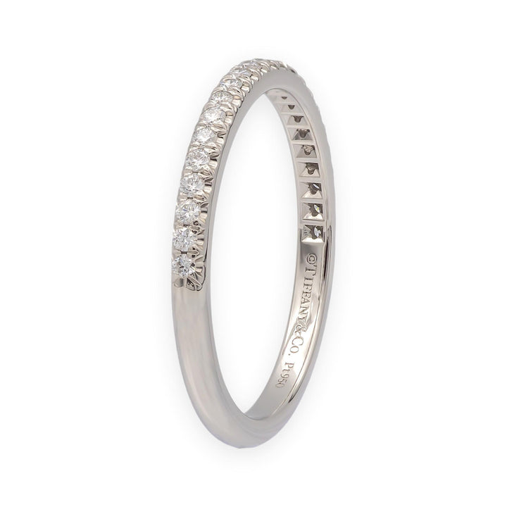 Tiffany & Co. Platinum Soleste Half Circle Round Diamond Band Ring