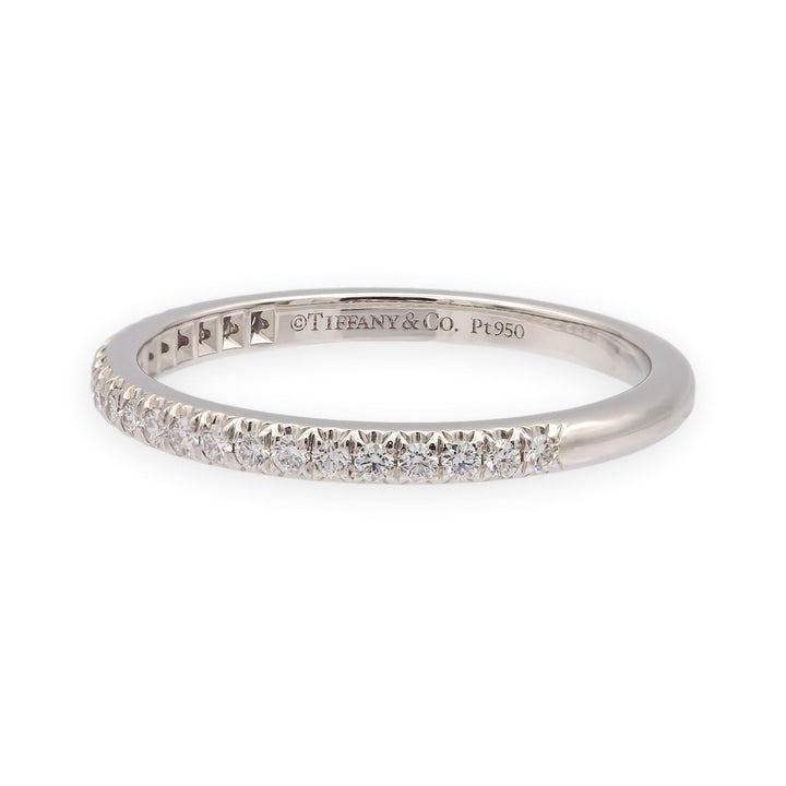 Tiffany & Co. Platinum Soleste Half Circle Round Diamond Band Ring