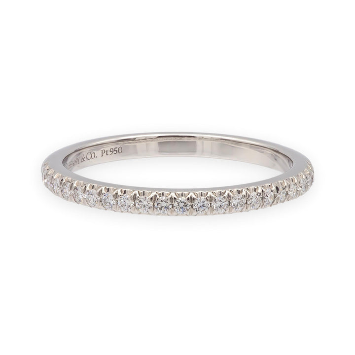 Tiffany & Co. Platinum Soleste Half Circle Round Diamond Band Ring