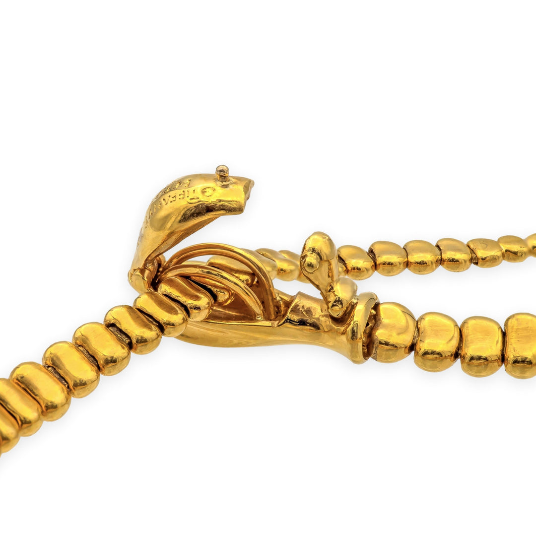 Vintage Peretti Tiffany & Co. 18K Yellow Gold Articulated Snake Lariat Bracelet