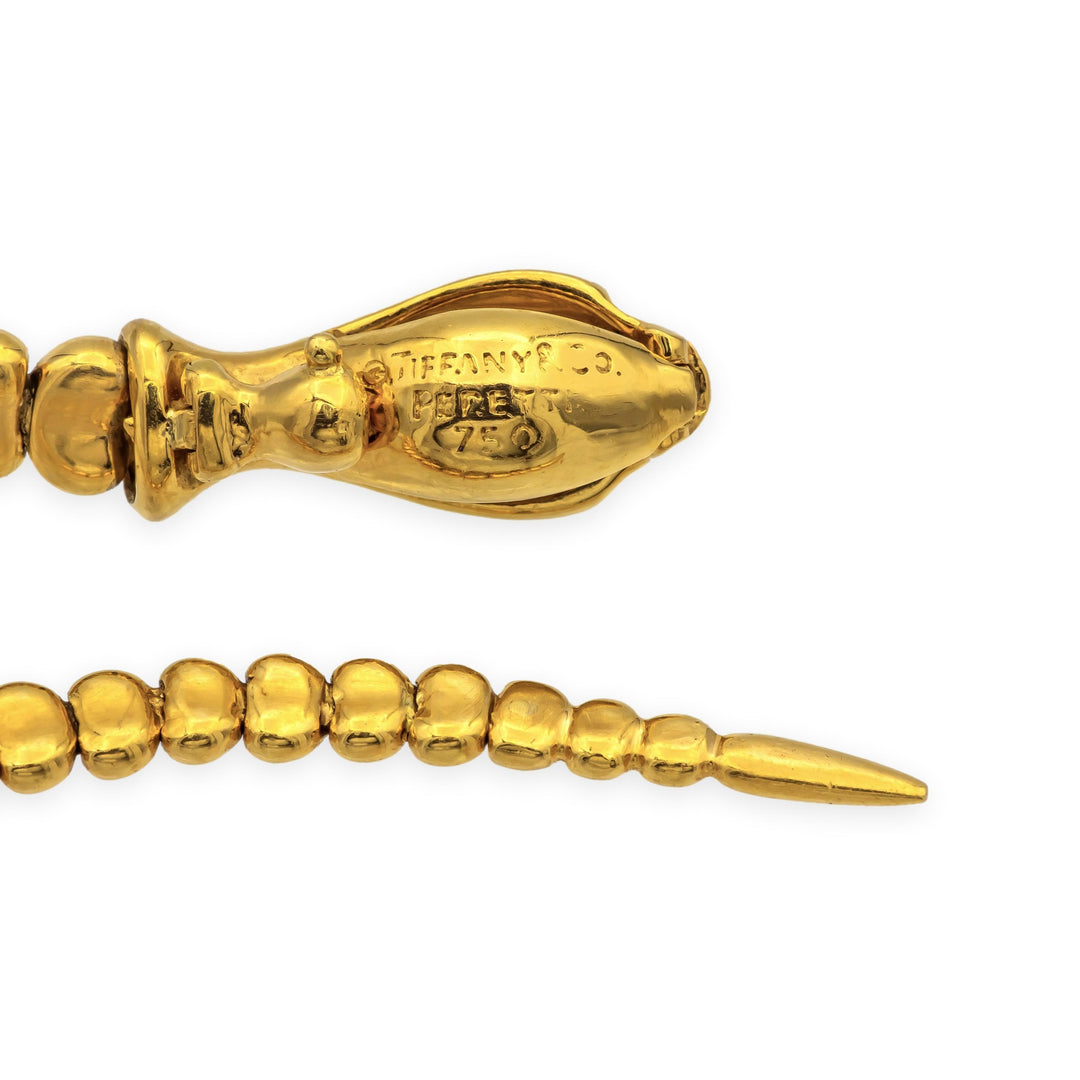 Vintage Peretti Tiffany & Co. 18K Yellow Gold Articulated Snake Lariat Bracelet