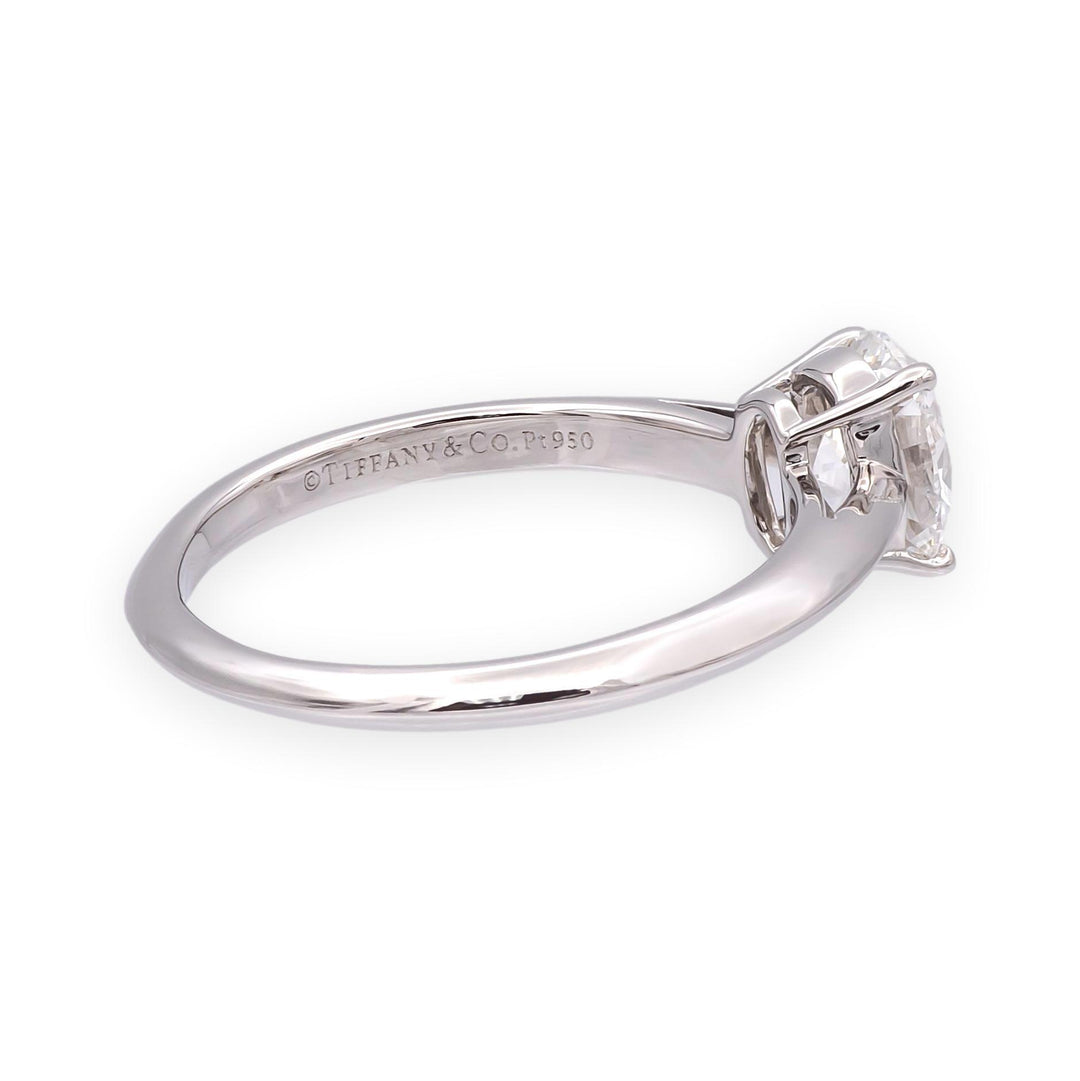 Tiffany & Co. Platinum .95ct E VS2 Oval Diamond Engagement Ring