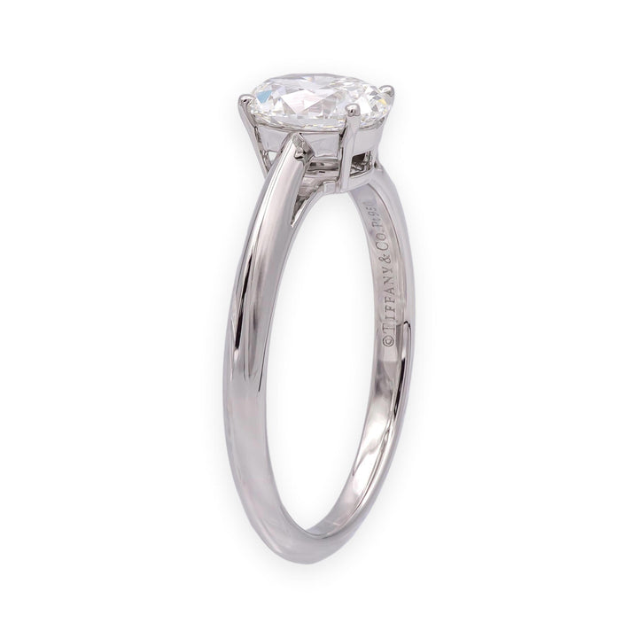 Tiffany & Co. Platinum .95ct E VS2 Oval Diamond Engagement Ring