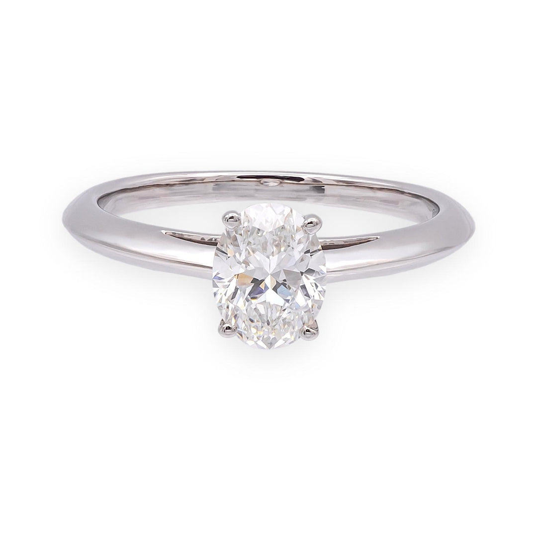 Tiffany & Co. Platinum .95ct E VS2 Oval Diamond Engagement Ring