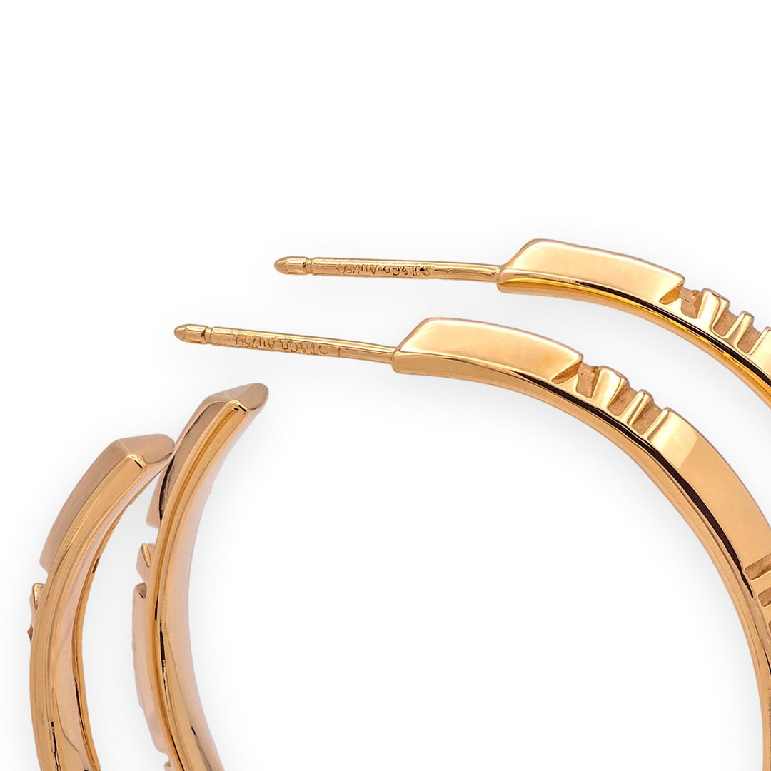 Tiffany & Co. 18K Rose Gold Atlas Large Hoop Earrings 1.25 Inch