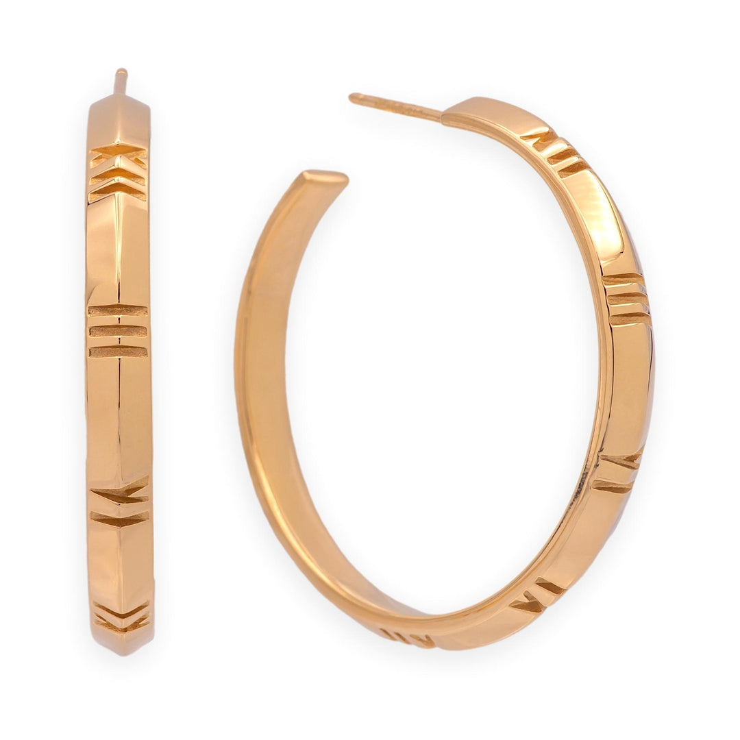 Tiffany & Co. 18K Rose Gold Atlas Large Hoop Earrings 1.25 Inch