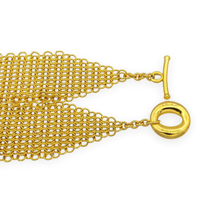 Tiffany & Co. Elsa Peretti Vintage 18K Yellow Gold Mesh Toggle Bracelet 8.5"