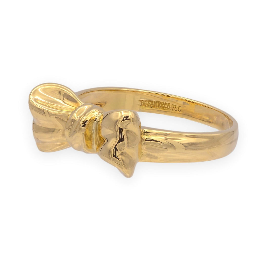 Tiffany & Co. Vintage 18K Yellow Gold Bow Ring (1990) – Size 7.75