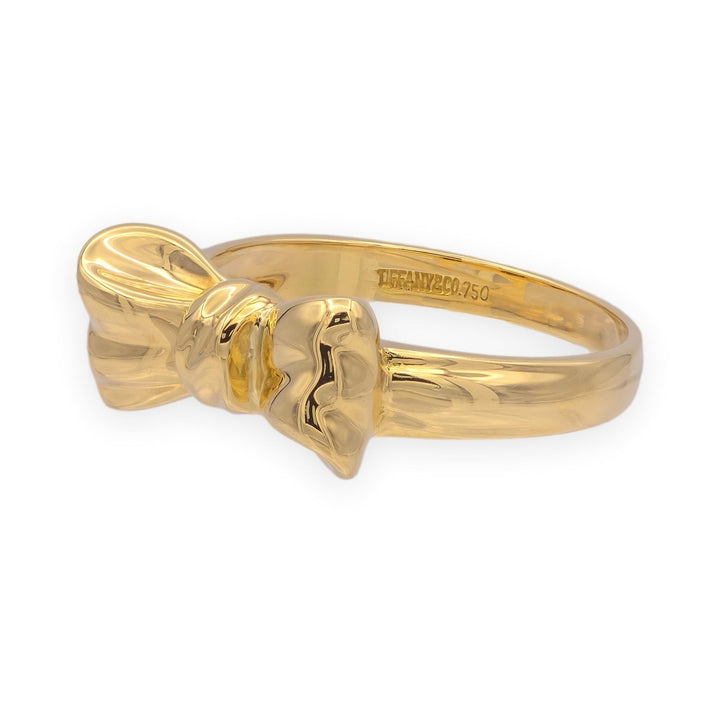 Tiffany & Co. Vintage 18K Yellow Gold Bow Ring (1990) – Size 7.75
