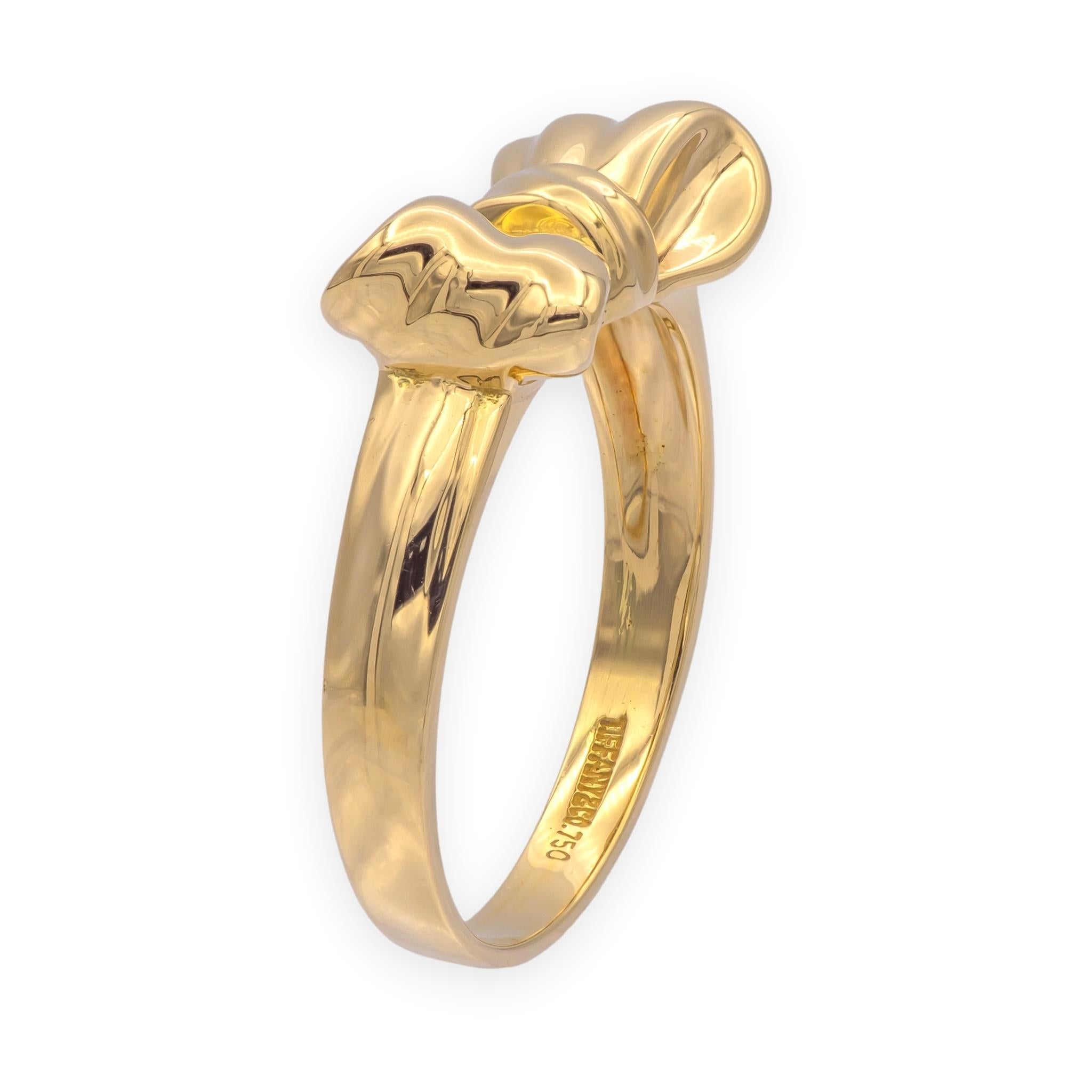 Order Tiffany & Co. Vintage 18K Yellow Gold Bow Ring (1990) | Size